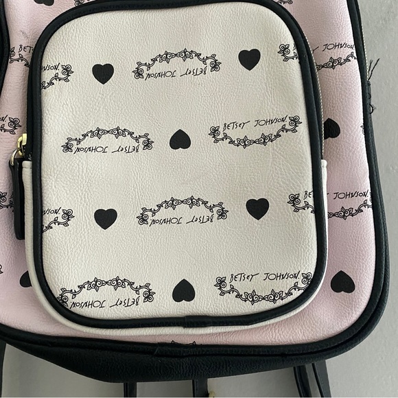 Betsey Johnson Backpack Pink, White & Black - Picture 4 of 16